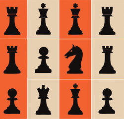 Chess pieces on different colored backgrounds in one frame © Beauti Rani Roy