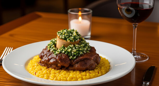 Ossobuco Milanese Gremolata Saffron Risotto Italian Braised Veal Shank