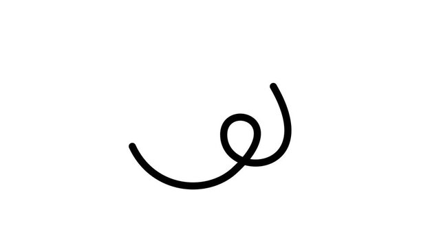 Black Curved Loop Arrow Animated Growth Direction Pointer Motion Graphics Loop Background