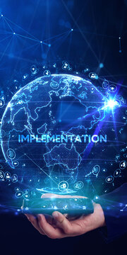 IMPLEMENTATION, web technology concept. Business, Technology, Internet and network concept.