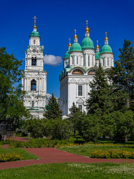 Assumption Cathedral and bell tower in Astrakhan Kremlin, Russia.