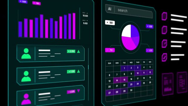 Clean corporate interface focusing on key performance indicators and business growth metrics visualization.