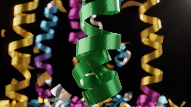 Colorful Confetti and Streamers for Celebration Party.