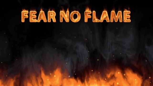 Cinematic Fire and Smoke Animation with Burning Text on Black Background