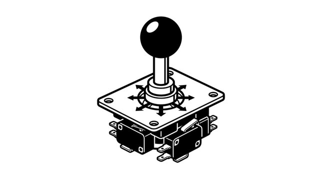 Arcade Joystick Controller Mechanism Black Ball Top.