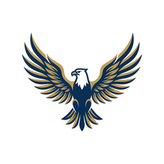 Fototapeta premium Majestic eagle with spread wings heraldic emblem.