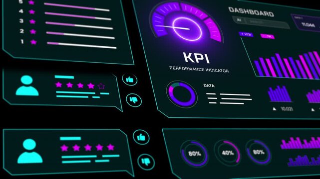 Clean corporate interface focusing on key performance indicators and business growth metrics visualization.