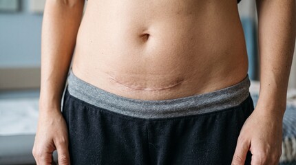 Naklejka premium Pfannenstiel (Cesarean Section) Scar 
