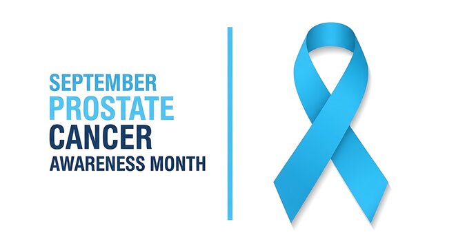 Light blue awareness ribbon for September prostate cancer awareness month