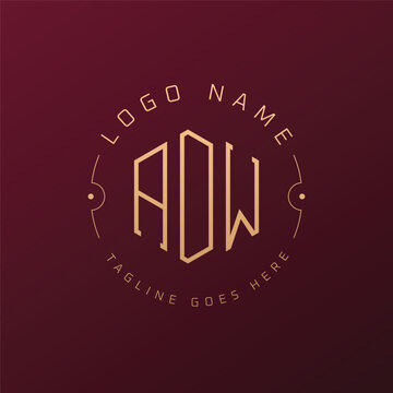 Luxury ADW Logo Design, Elegant Letter ADW Monogram Logo. Minimalist Polygon ADW Logo Design Template