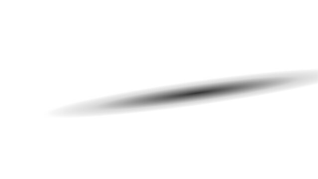 Angled elliptical shadow projection on white background with elliptical