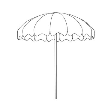 Hand drawn single beach umbrella icon isolated on transparent background