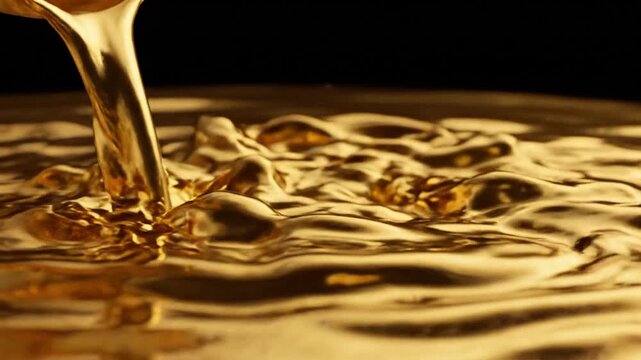 Molten Gold Liquid Pouring Macro