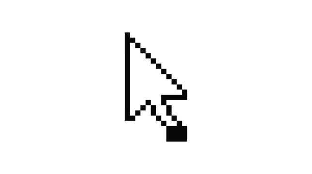 Computer cursor icon black silhouette on a white background