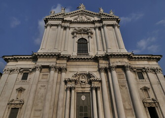 Obraz premium A view of New Cathedral, the Duomo Nuovo in Brescia, Italy, Lombardy
