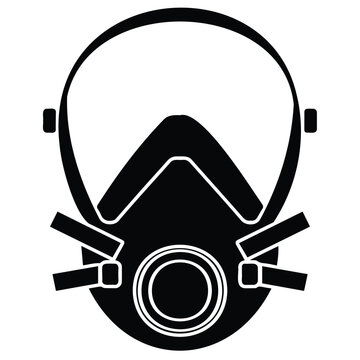 Professional full face respirator mask illustration for hazardous work safety protection.