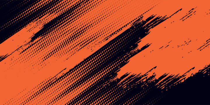 Dark sports orange and black grunge urban background. ayout rough scratch