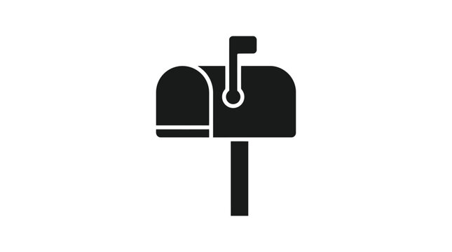 mailbox silhouette on white background mail post letterbox communication delivery postal service