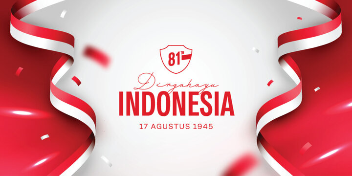 Dirgahayu Indonesia 17 agustus celebration. Happy independence day indonesia 17 august