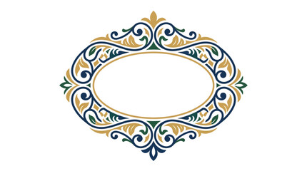 Elegant Ornamental Floral Frame with Vintage Decorative Swirls © ti