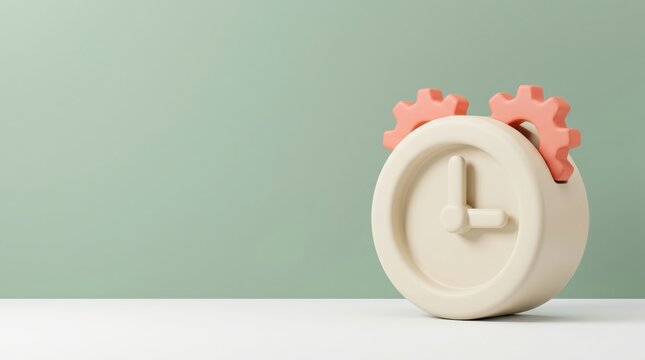 Conceptual Time Management and Industrial Efficiency Illustration