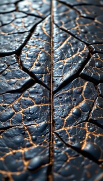 Leaf reflection pathways with sharp layered geometric ripple lines are taken from a clean minimalist charcoal grey and amber art perspective