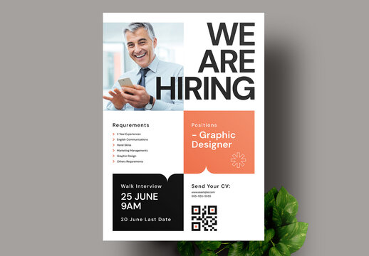 Professional We Are Hiring Flyer Template