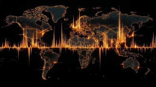 Geopolitical risks and their impact on global investment returns illustrated by a world map.