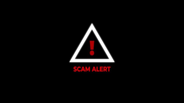 A beautiful new digital scam alert icon on transparent background.Abstract scam alert,security alert,safety alert icon animation.