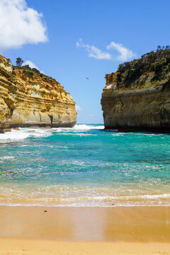 Narrow Beach and Cliffs at Loch Ard Gorge