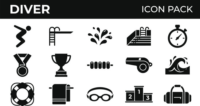 Diving Icon Pack: Sports and Competition Symbols