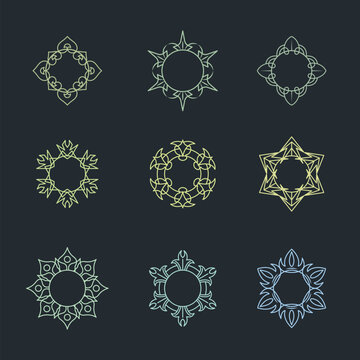 Islamic Geometric Ornament Set with Decorative Mandala Elements