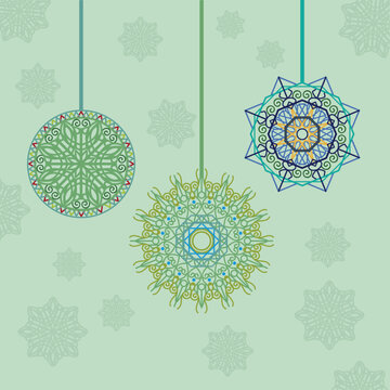 Islamic Hanging Mandala Ornament Background for Ramadan