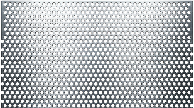 Silver metal mesh grid pattern texture isolated on transparent background