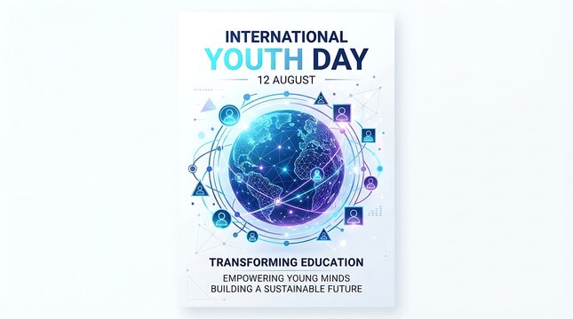 International youth day concept focusing on transforming education for future