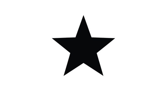 Five pointed star shape in black silhouette pentagram stellar form figure