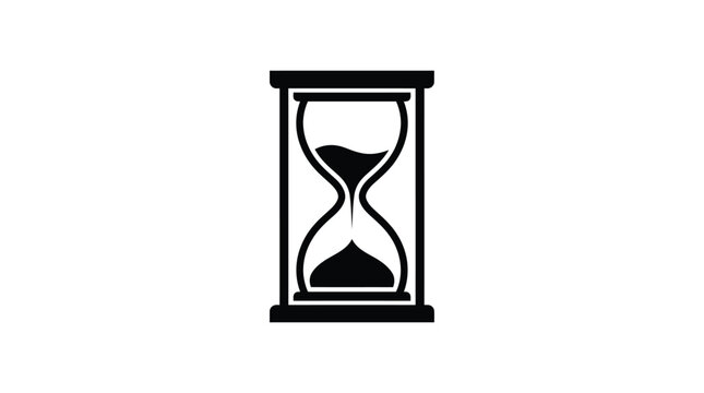 Hourglass Silhouette On White Background Minimalist Time Measurement Device