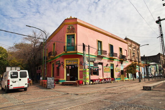 Buenos Aires, Argentina - 02 May 2016: The building in La Boca district of Buenos Aires, Argentina