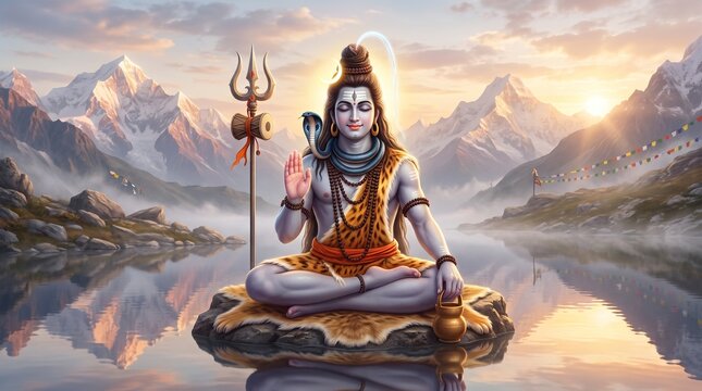 Shiva The Hindu Deity With Trident 