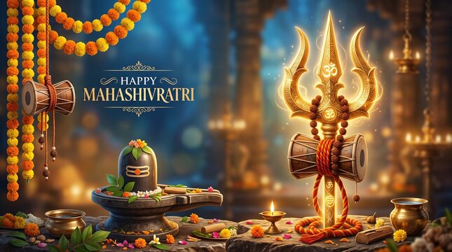 Lord Shiva background concept for Maha Shivaratri festival celebration 