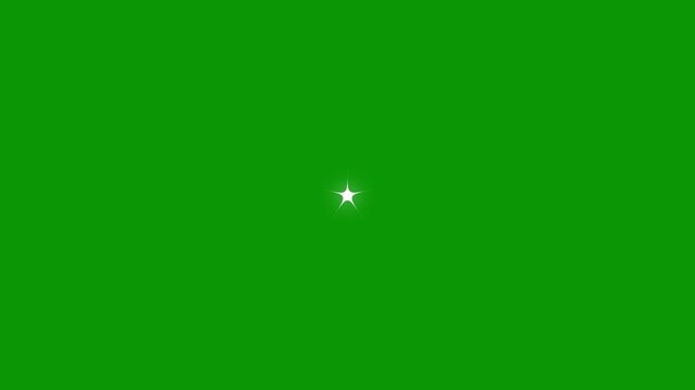 Twinkling stars animation featuring fast line glitter motion with white cartoon blinking stars and flat vector doodle sparkle 4k on a green screen background for creative fantasy editing.