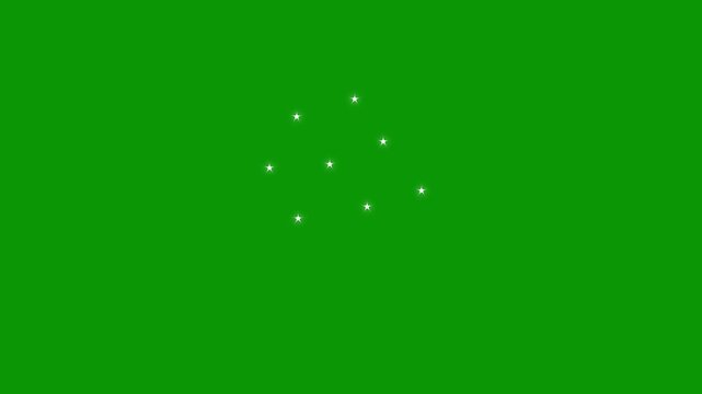 Elegant twinkle star glitter sparkle 4k animation with white glowing fairy light line burst effect on a green screen background for magical celestial and festive holiday event video projects.