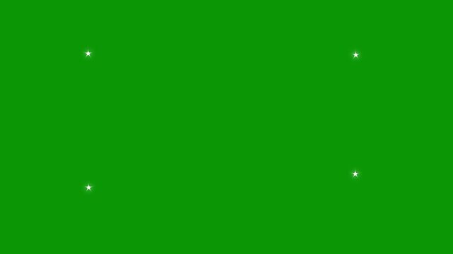 Fast line glitter motion containing white cartoon blinking stars and flat vector doodle sparkle with 4k shining twinkle effect on a green screen chroma key background layer asset.