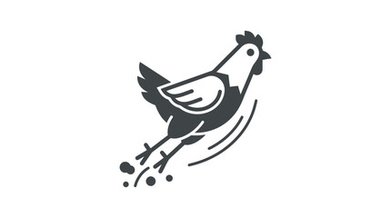 Black and white chicken illustration. © ani