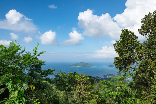View from Copolia Trail towards Sainte Anne Marine Park, Mahe, Seychelles
