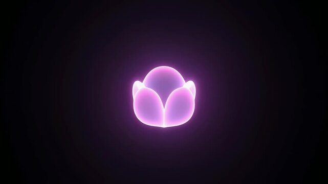 小さなつぼみのように閉じたピンク色の光の花