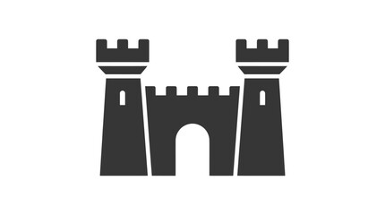 Black silhouette of castle towers. © siska