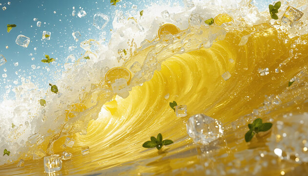 lemon falling into water