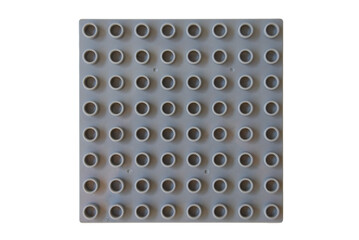 Obraz premium Top view Grey Gray Square lego duplo base plate toy block brick isolated on white