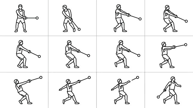Baseball player swinging bat motion sequence.